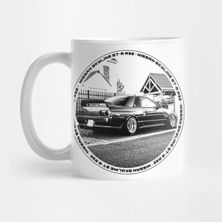 NISSAN SKYLINE GT-R R32 Black 'N White 4 Mug